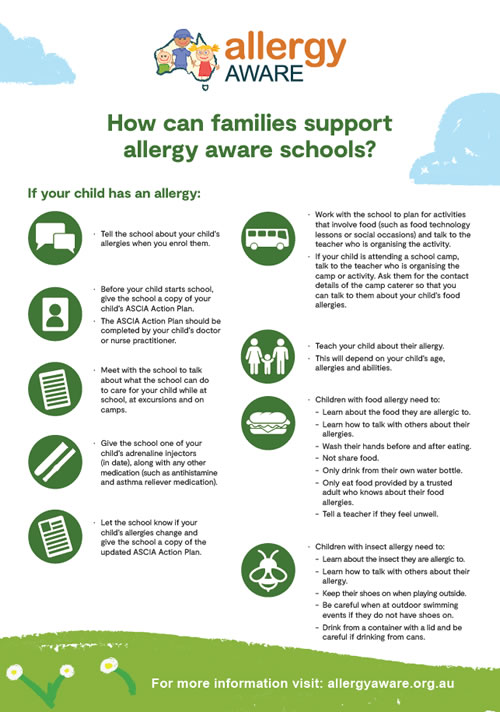 How can families support Allergy Aware schools?