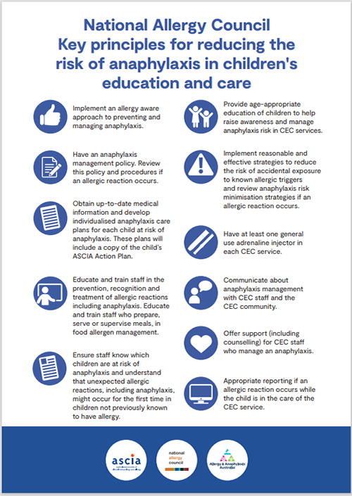 Key principles for reducing the risk of anaphylaxis cec