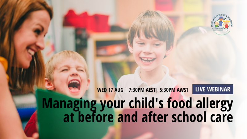 Managing your child's food allergy before and after school care