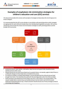 Anaphylaxis risk minimisation strategies