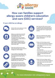 How can families support Allergy Aware children’s education and care services?