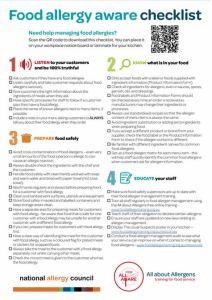 Food allergy aware checklist