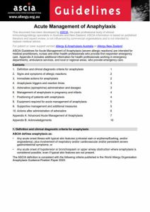 ASCIA acute management of anaphylaxis guidelines